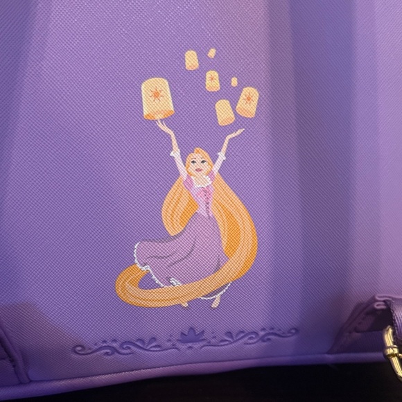 LOUNGEFLY DISNEY TANGLED RAPUNZEL MINI BACKPACK - Picture 3 of 8
